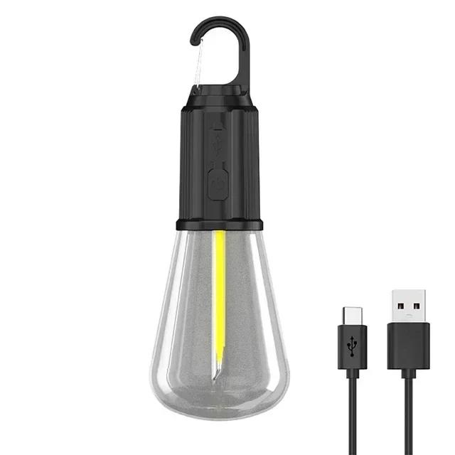 Portable Camping Light 600mAh LED Camping Lamp with Hook Portable Lighting Lantern Type C Charging Waterproof for Hiking Fishing