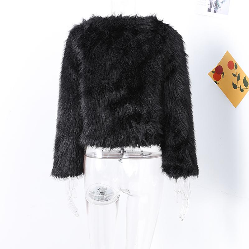 2024 Women Winter Fashion New Faux Fox Fur Coat Metal Button Thickened Warm Tops