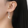 Moon Star Drop Earrings for Women Gold Stainless Steel Hoop Earrings Simple Fashion Jewelry Gift