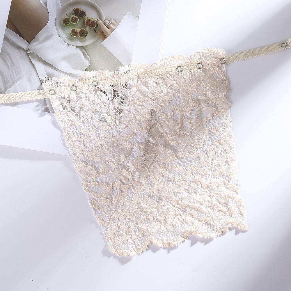 

Women s Seamless Strapless Lace Edge Base Layer with Chest Pad One size