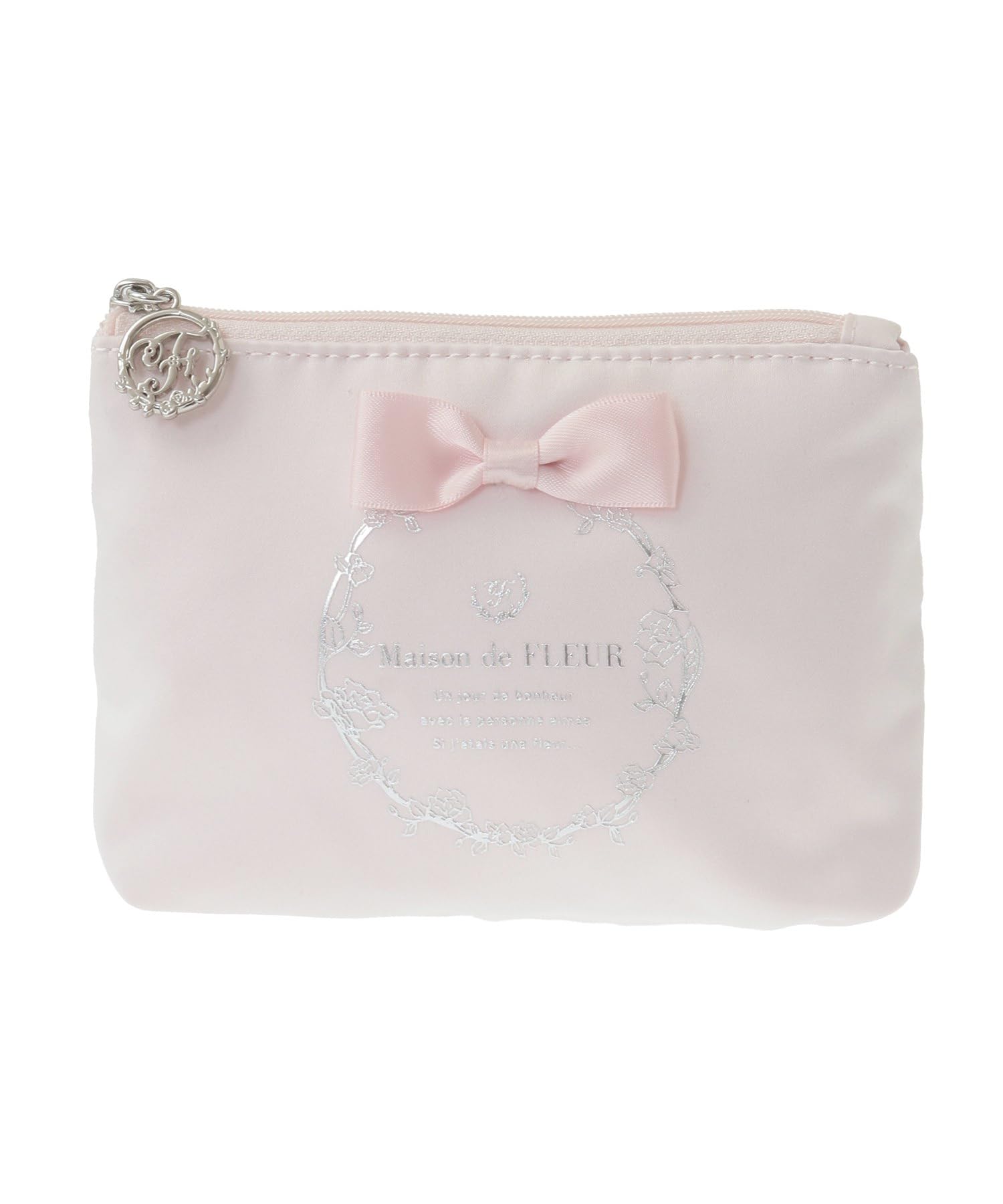 Maison de FLEUR Satin Ribbon Tissue Case, Pink, Size F, PouchDrawstring Bag, 08000792100