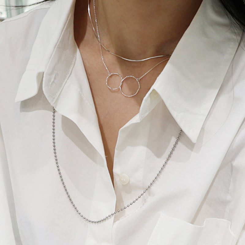 Ctwins SILVER925 POINT CIRCLE NECKLACE