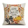 Thanksgiving Linen Pillowcase Autumn Pumpkin Print Pillow Cushion Cover