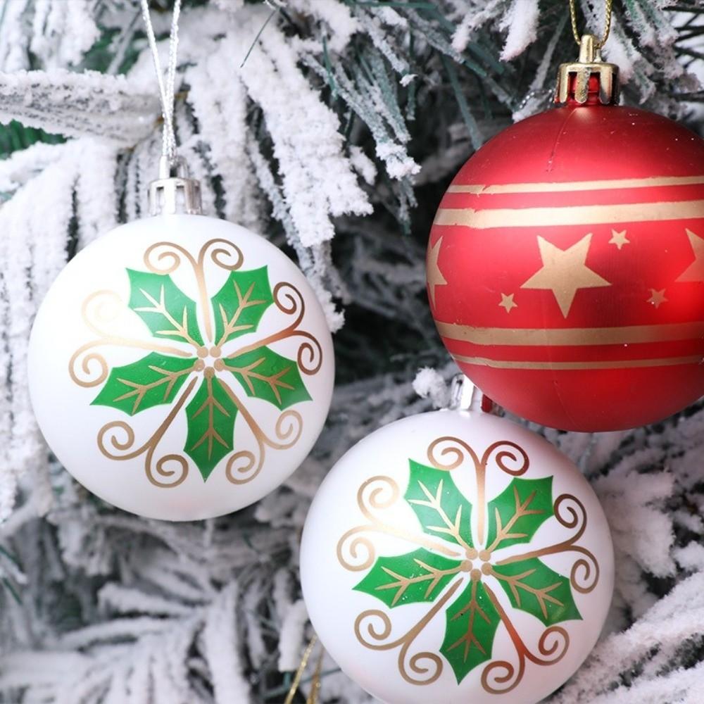 New Plastics Christmas Ball Pendant 6cm DIY Xmas Tree Ornament Electroplated Christmas Supplies New Year