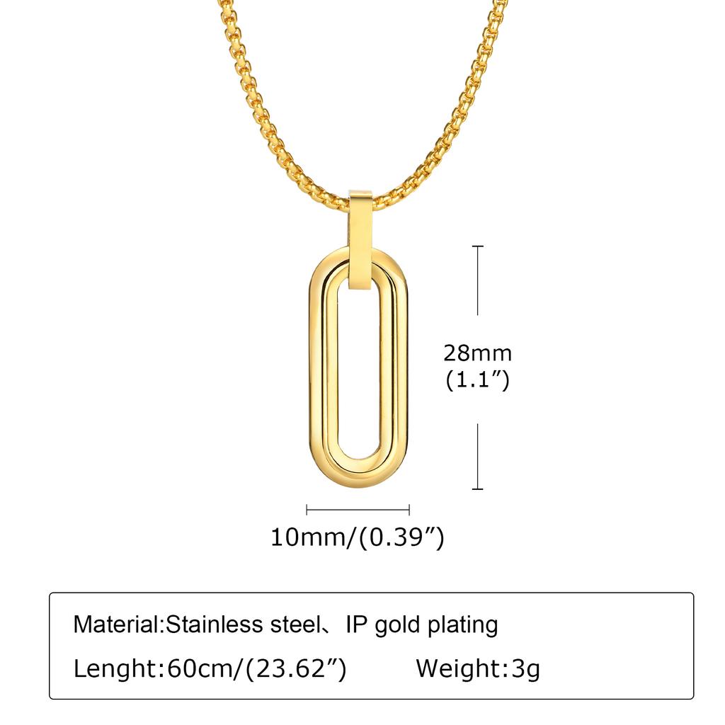 Mens Simple Geometric Necklaces,Hollow Waterproof Stainless Steel Square Pendant Collars,Classic Jewelry Gifts for Boys
