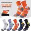Unisex Mid-Calf Marathon Running Socks with Towel Bottom - Thickened for Hiking and Trail Running