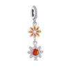 New Original Flower Pendant 925 Silver Rose Charm Fit Bracelet Diy For Women Elegant Bead Daily Wear Fine Gift