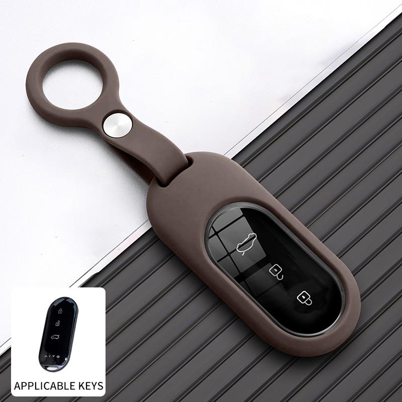Liquid Silicone Car Key Holder For Aito M5 M7 M8 M9 Car Smart Key Fob Case Cover