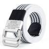 Men's Fashion Canvas Belt with Double Ring Buckle for Teens and Students - Leather-Accented and Adjustable Trousers Belt.
