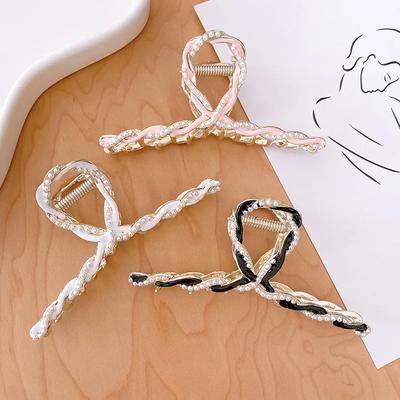 Pearl Hair Claws Metal Hairpins for Women Large Hair Claw Shark Clips Women's Tough Colorful Hair Accessories Hairpins