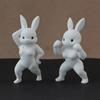 Easter Muscle Bunny Figurine Cute Mini 3D Printed Bunny Statue Collectible Rabbit Ornament for Spring Home Table Shelf Decor
