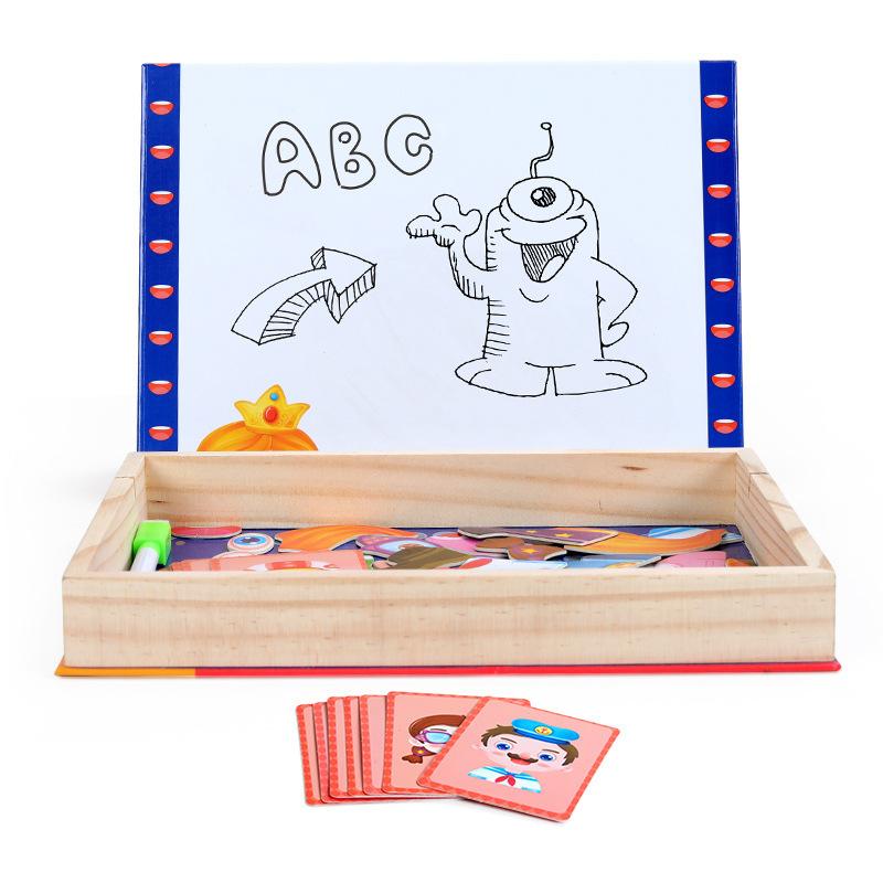 Fun Cartoon Magnetic Puzzle Educational Toys Intellectual Development Toys Creative Puzzle Children's Wooden Puzzle