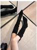 9800-1 Trendy Pointed-Toe Thigh-High Stiletto Boots for Women - Fall/Winter Faux Suede