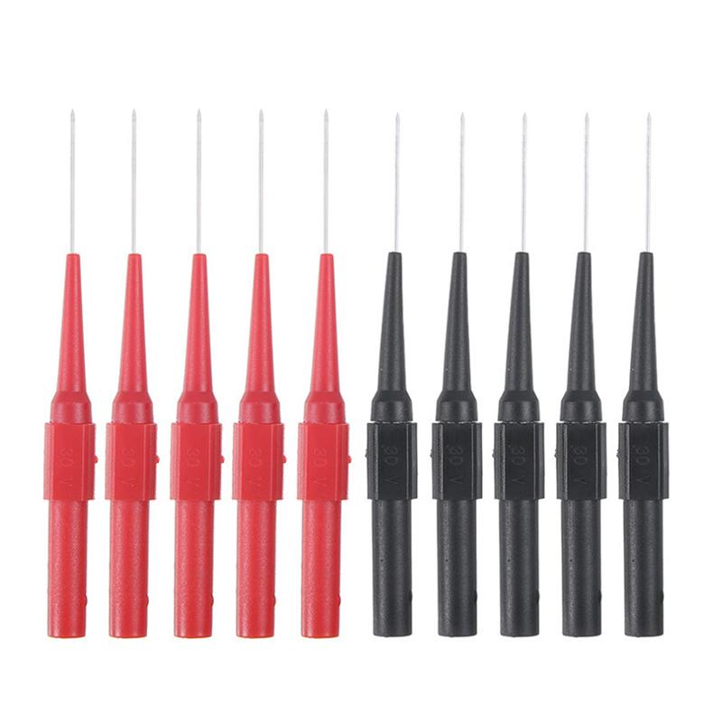 10Pcs 30V Diagnostic Tools Multimeter Test Leads Extention Back Piercing Needle Tip Probes Automotive Auto Kit Machine 0.7MM