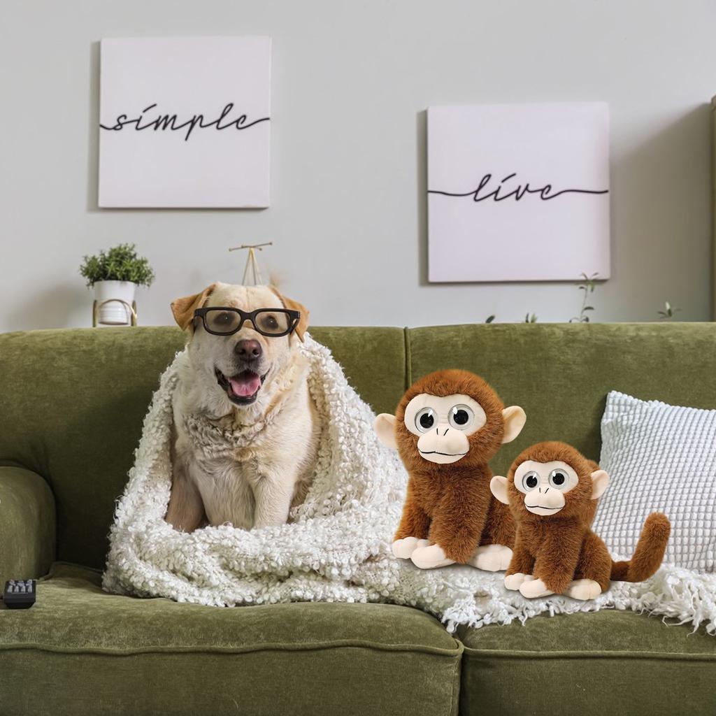 Kuscheltier Affenaugen - Plüschtier mit großen Glitzeraugen - Schmusetier für Kuscheltierliebhaber