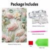 This Pearl Painting Kit Features 5D Pink Flamingos and Lotus Mosaic Art Style. Designed for Home Wall Decoration.