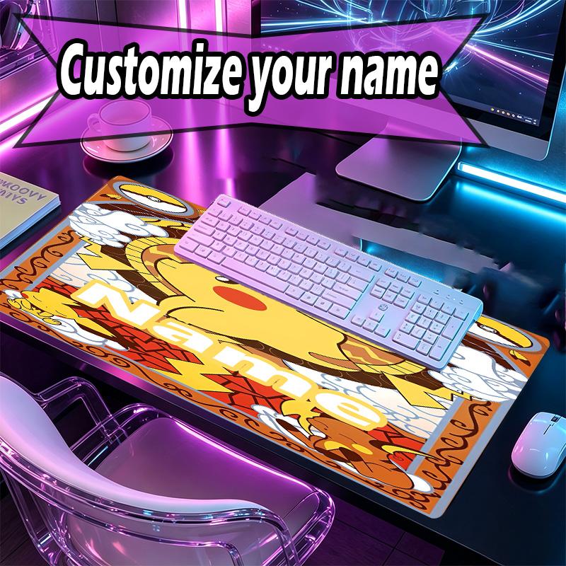 Custom Name Personalized Anime Pattern Mousepad, Laptop PC Desk Mat, Decorative Desk Mat for Home Keyboard Pad Gift