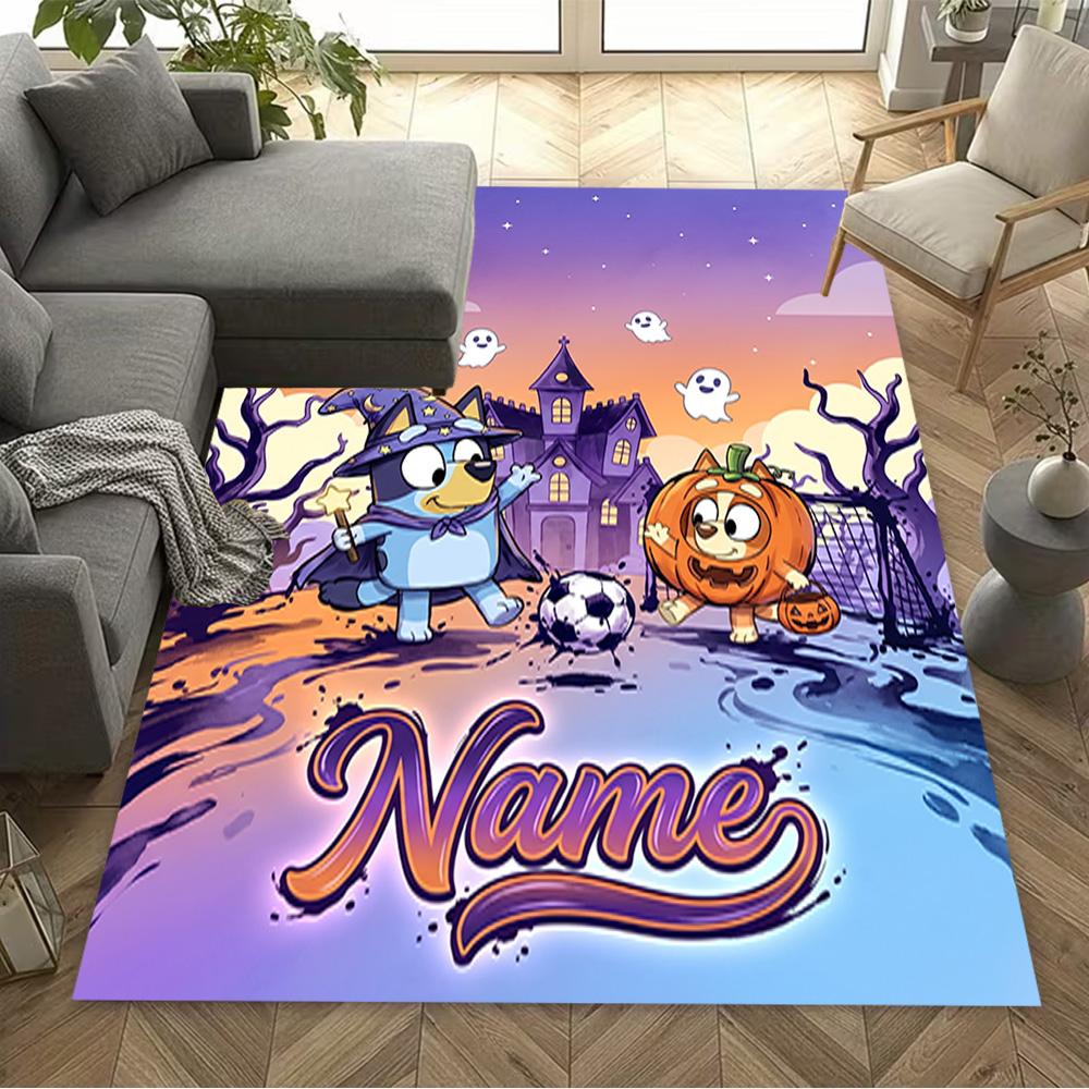 Halloween Night Adventure Customized Name Floor Rug Office Rug Suitable for Game Room Dormitory Dining Room Bedrooms Anti-slip Rug Decorate Offices