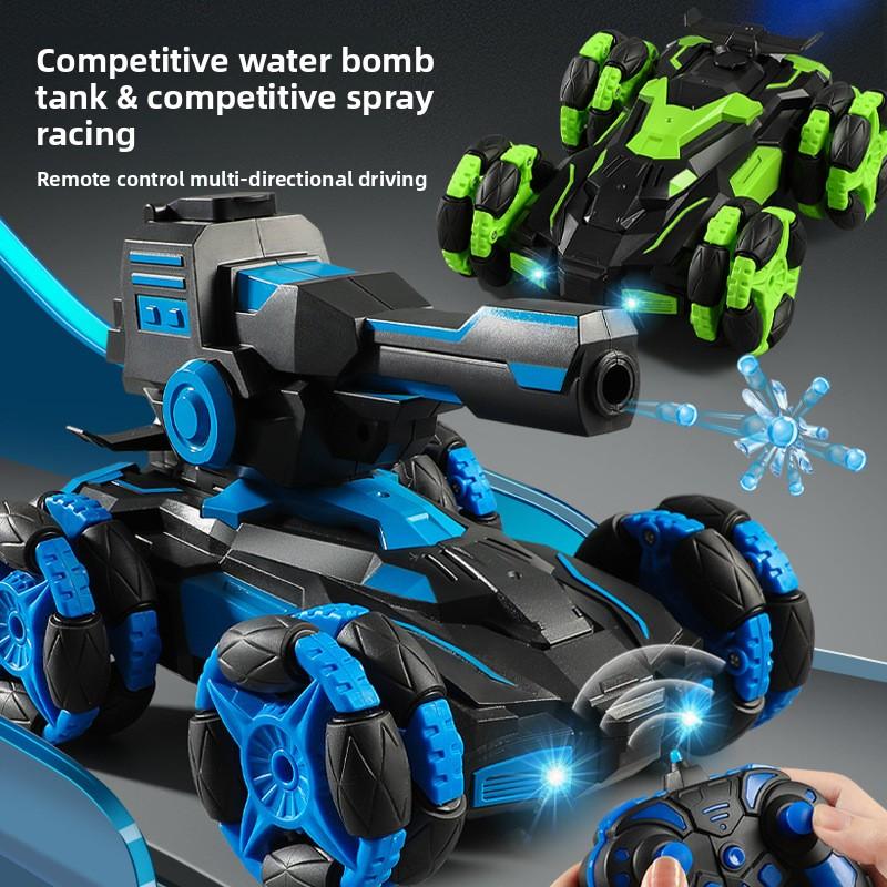 Six-wheel Swinging-arm Wireless Remote-controlled Stunt Tank Competition Water-bomb Tank Children's Birthday Toy