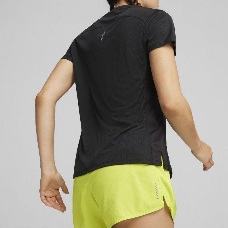 Puma Run Favorites Velocity Tee Solid Color Casual Breathable Round Neck Short Sleeve T-Shirt Women Tops Black 525463-01