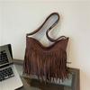 Boho Crossbody Taška s Třásněmi Velká Kapacita Matná Messenger Taška Luxusní Tote Taška Denní