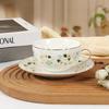 Bone China Coffee Cups 180ml Light Luxury Exquisite Tea Cup Floral Ceramics Home Office Tea Set, 1 Set