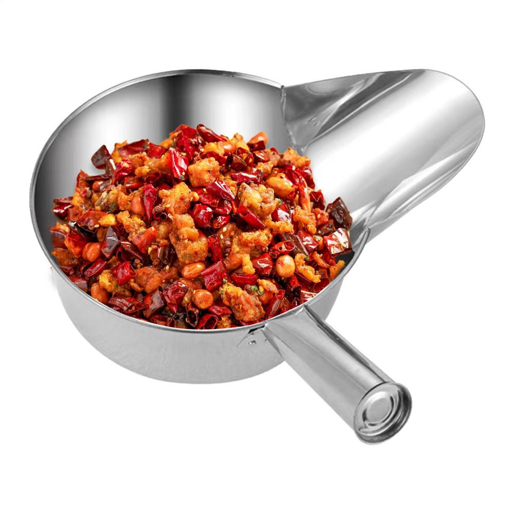 Kitchen Scooper For Food Fried Food Serving Scoop Stainless Steel Stirring Cooking Meal Preparation Tool With Duckbill Spout For