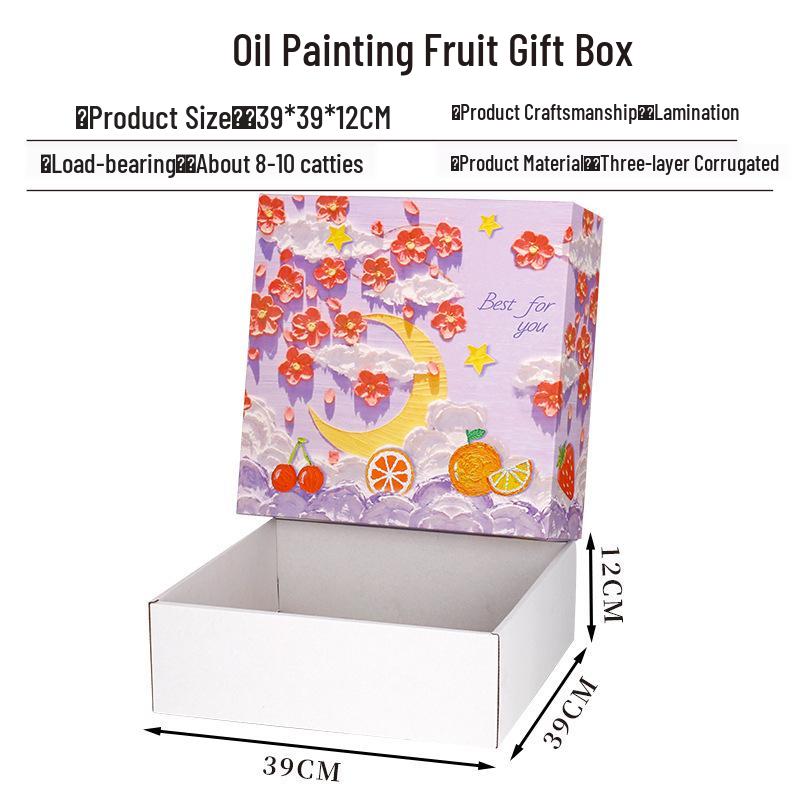 Ins Style Transparent Fruit & Flower Gift Box, 10 Jin Capacity, Leather Mixed Gift Box