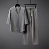 Men's Ultra-thin Half-sleeve Suit Summer Plus Size Loose Mid-sleeve Two-piece Set