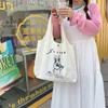 Adorable Cartoon Canvas Tote Bag For Girls With Cute Rabbit Shoulder Bag Design