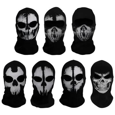 Unisex Kominiarka Duchy Czaszka Maska na Całą Twarz Straszna Maska Czaszki Szkieletu na Imprezę Cosplay Halloween Jazda na Rowerze Deskorolka