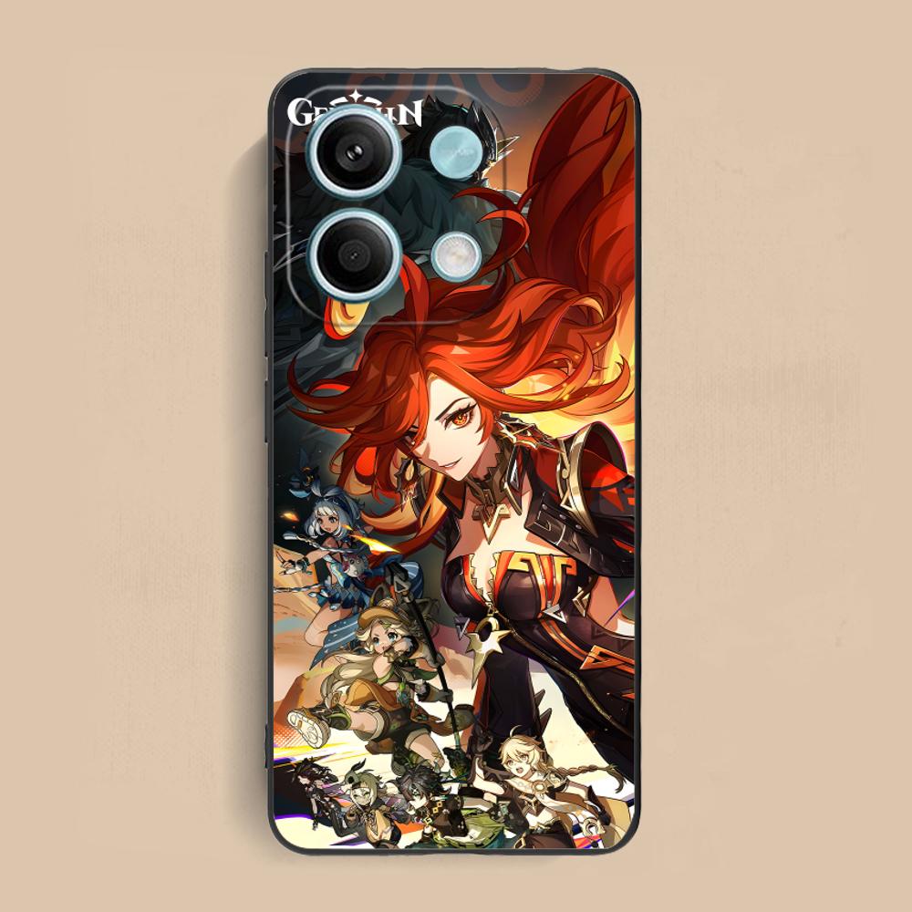 

Game GI Mavuika Matte TPU Mobile Phone Case for Xiaomi Redmi Note 14 13 12 11 S Pro Plus 4G 5G Colorful Printing Cover Redmi Note 11S 4G