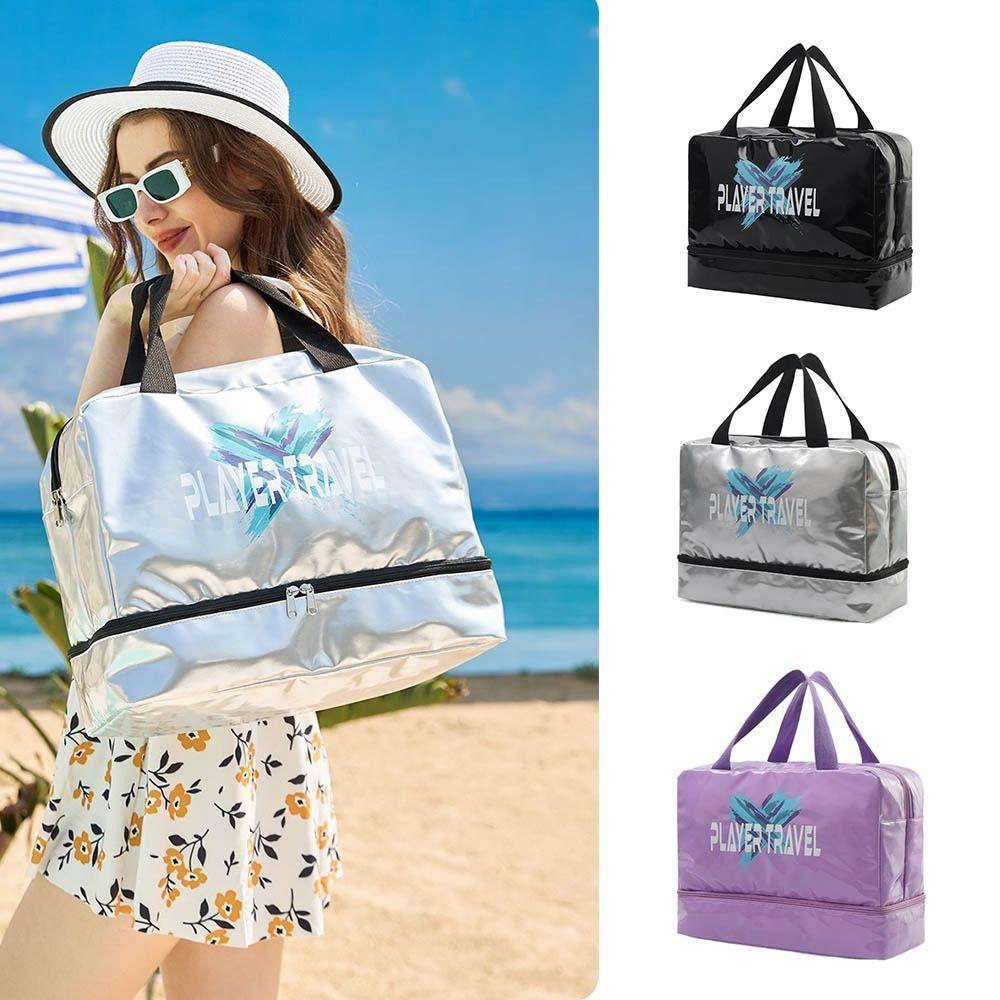 

Waterproof Gym Bag Dry-Wet Separation Swimming Pool Bag Portable Travel Handbag Beach срібний