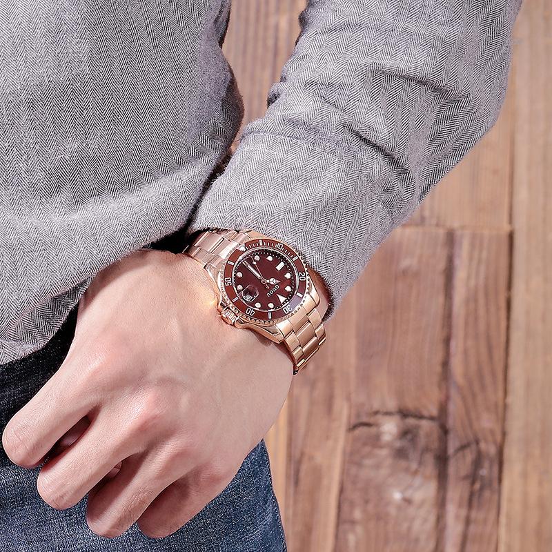 New Fashion Men's Watch Trendy Personalized Calendar Men's Steel Band Waterproof Men's Watch