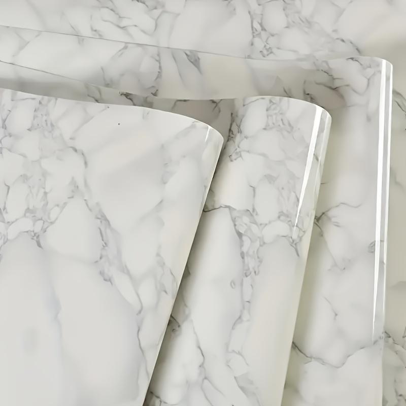 Self Adhesive Oil-proof Water-proof Heat-resistant - 1 Roll 0.12mm Thick - Marble Pattern PVC Wallpaper - Easy To Install Kitchen Wall Stickers