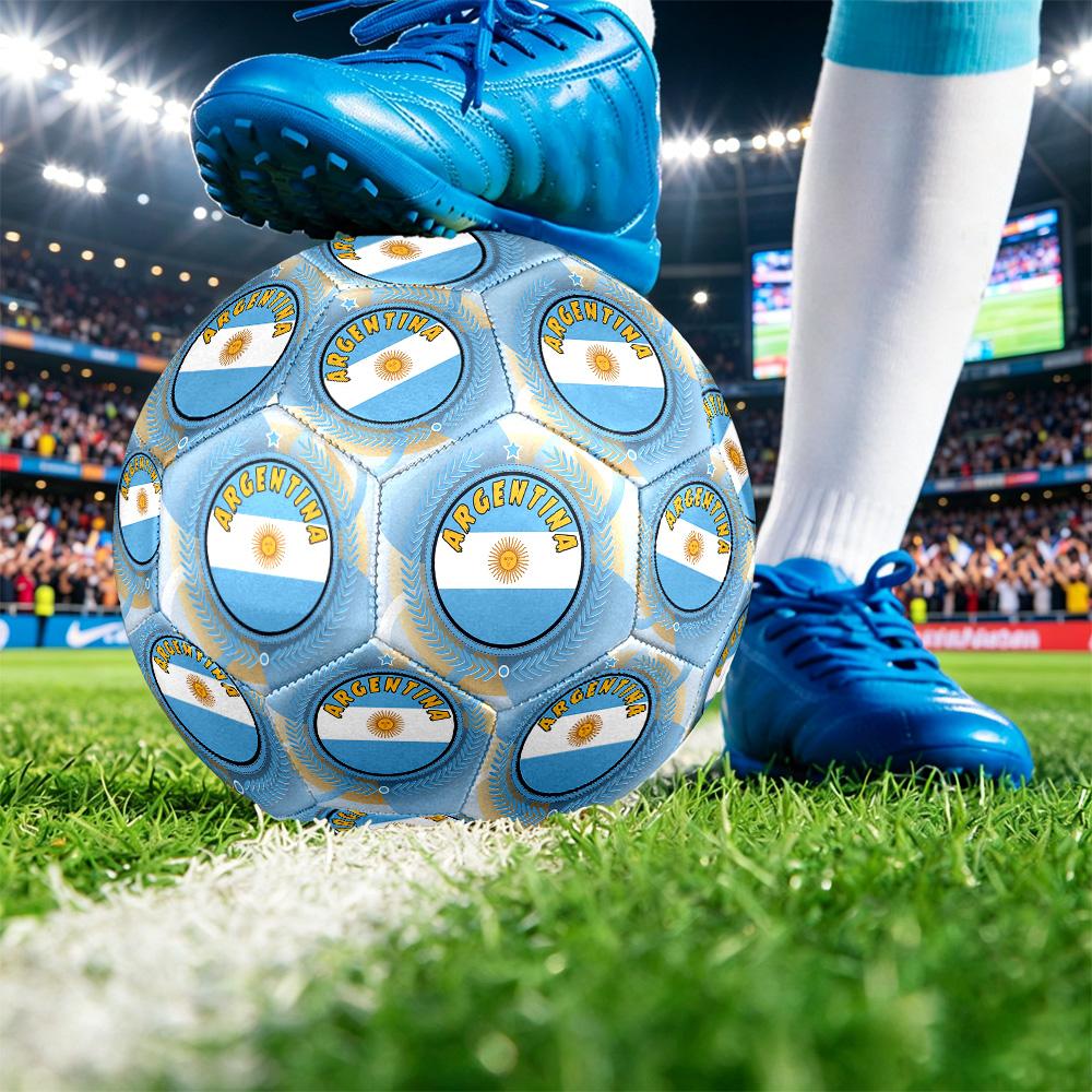 Argentinien Fußball Aufdruck Größe 5 Fußball Ball Verschleißfest Standard Erwachsenen Trainingsfußball Fan Geschenk für Indoor Outdoor Spiel Sport