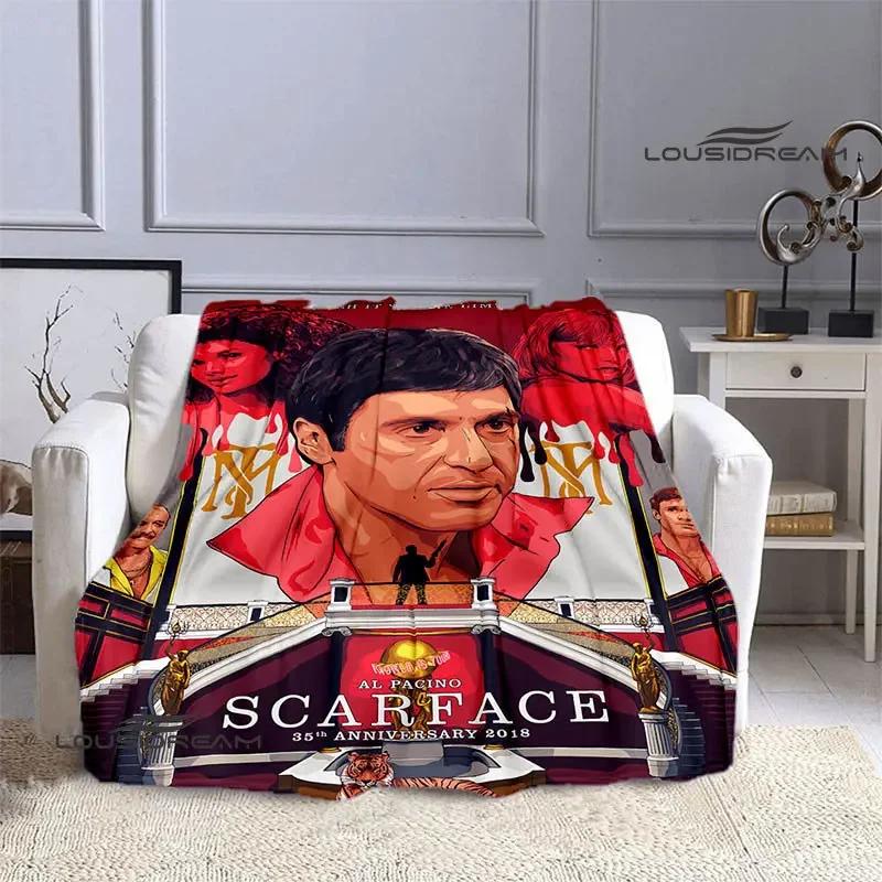 Classic Movie Scarface Blanket Flange Warm Blanket Soft and Comfortable Blanket Home Travel Blanket Bed Linings Birthday Gift