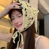 Hollow Triangle Hair Scarf Solid Color Versatile Neck Scarf Cute Crochet Headband  Hair Accessories