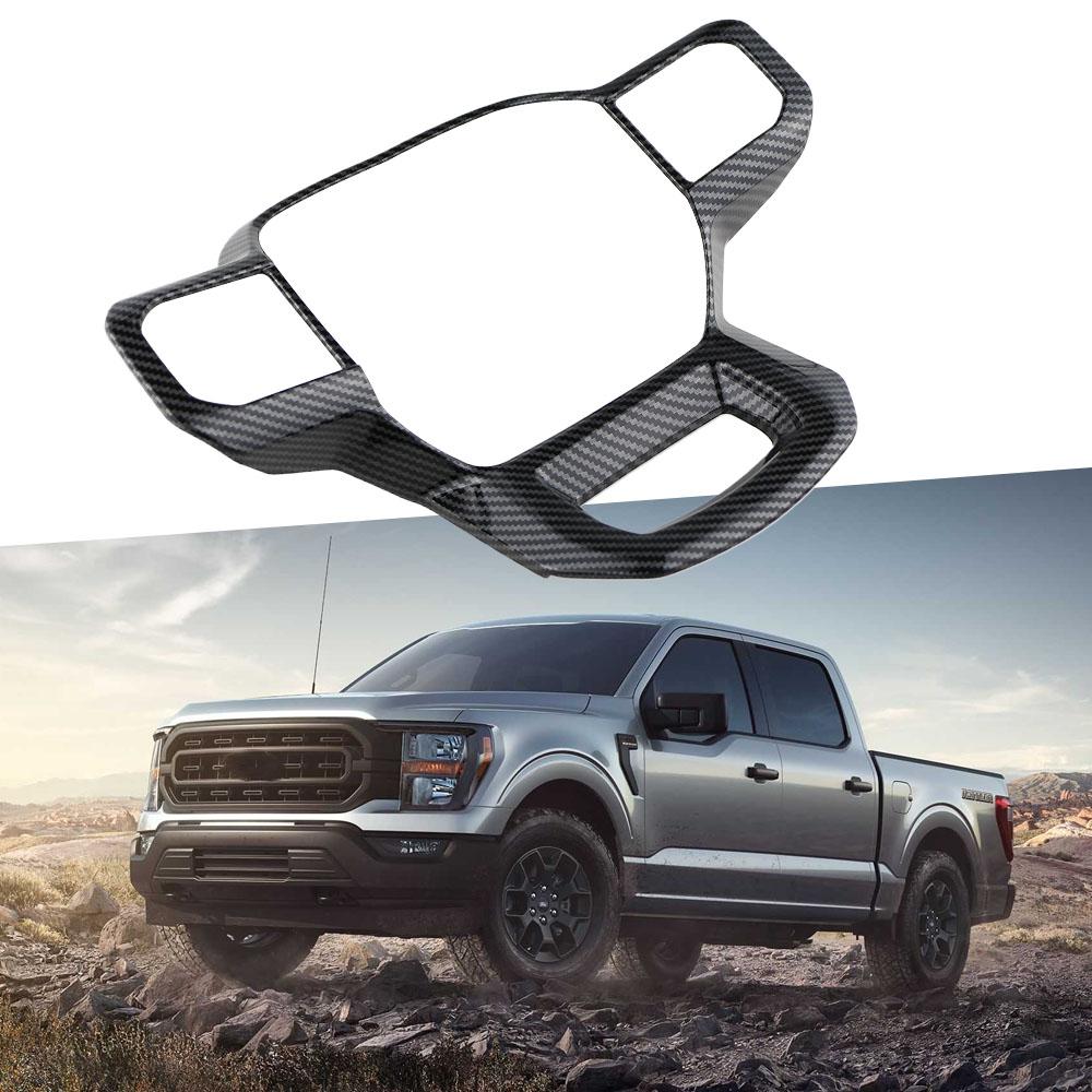 Car Steering Wheel Panel Decoration Cover Trim Moulding Sticker for Ford F150 2021-2023 Imitation Carbon Fiber Car Accessories