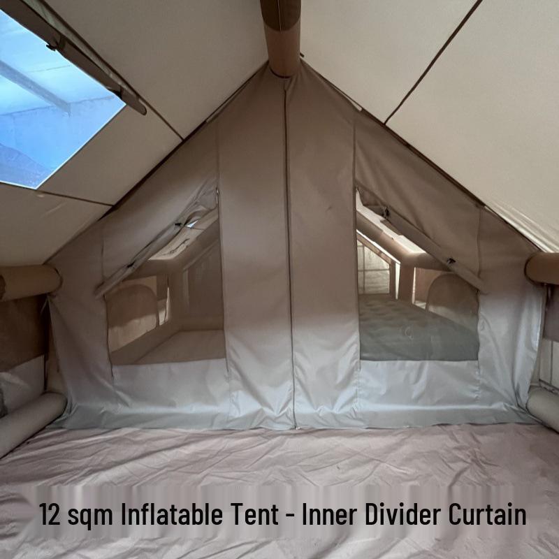 12 Sq. Meter Inflatable Tent - 600D Oxford Waterproof & Windproof Outdoor Camping Tent