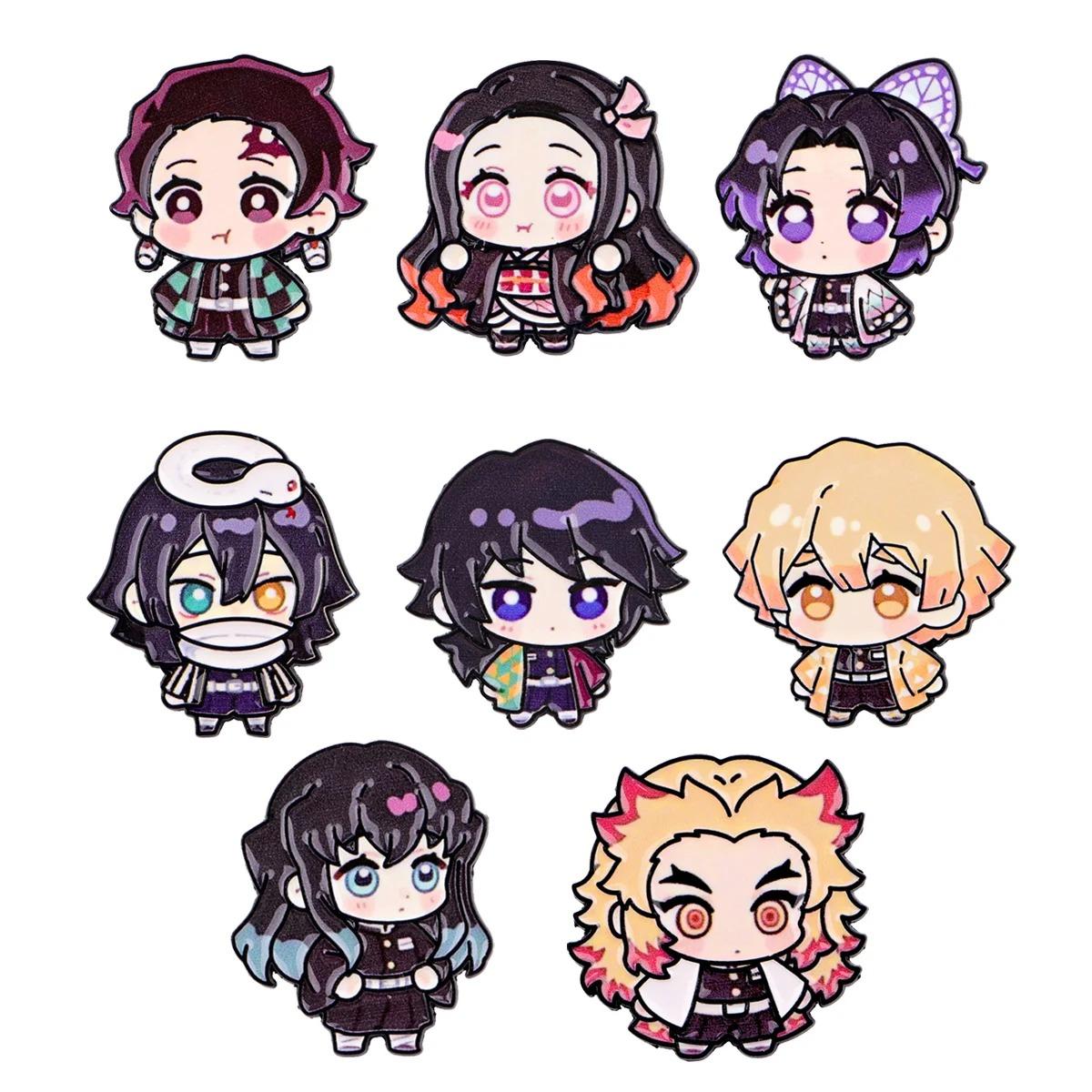 

8Pcs / Anime Enamel Pin Nezuko Brooches For Women Lapel Pins Badges On Backpack Cosplay Accessories Fashion Jewelry Toys Present