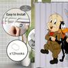 1pc, 2D Flat, Looney Tunes Cartoon Character, Patterned Shower Curtain, Halloween, Christmas Decoration Gift, Suitable For, Ho