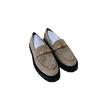 Leather British style round head deep mouth thick sole lock one pedal small leather shoes women's spring autumn and winter new loafers single shoes