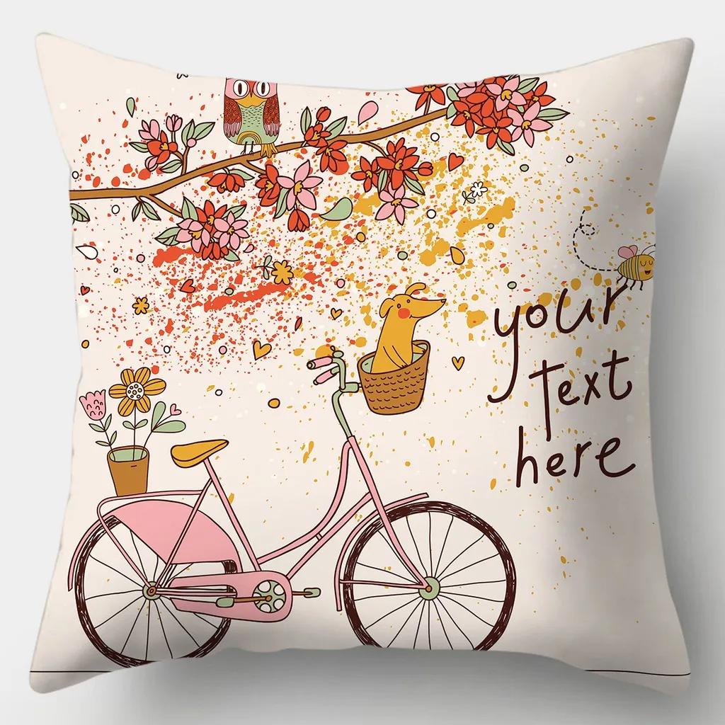 Creative Deer Pillowcase 45cmX45cm Square Sofa Pillow Cover Love Cushion