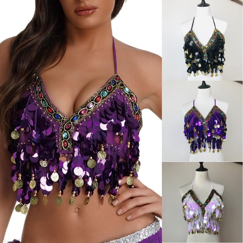 Женский укороченный топ для танца живота с кисточками — фото 3