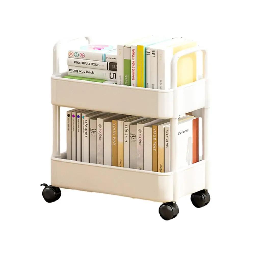 Rolling Storage Cart 20lbs Max Load Capacity 2 Tier Utility Cart Trolley On Wheels For Kitchen Bathroom Accessories
