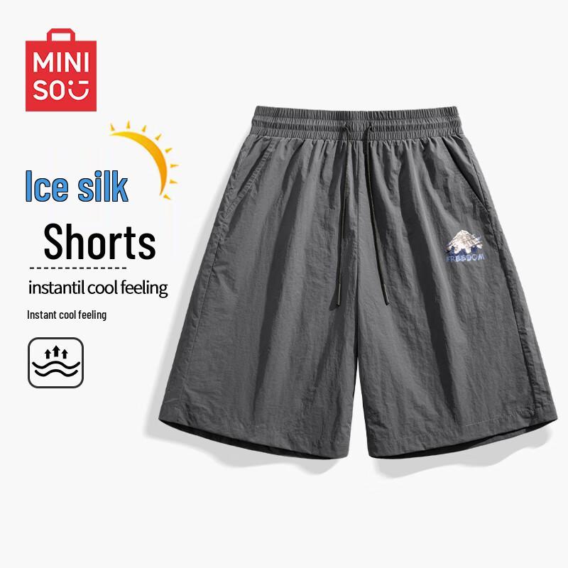 MINISO Men s Summer Ice Silk Casual Shorts L