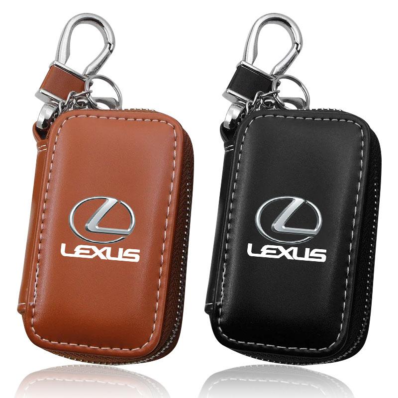 Leather Car Emblem Key Case Keychain Zipper Key Case Bag Car Accessories For Lexus IS250 IS200 CT200h GS300 LS430 RX450h LX570 IS300 ES RX LS