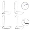4Pcs Book End Transparente Acrílico Bookends Superfície Lisa L-Forma Livro Armazenamento Rack Escola