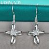 925 Sterling Silver Bowknot Zircon Earrings For Women Charm Jewelry